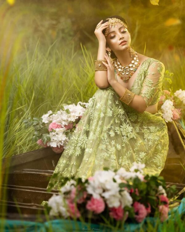 Sage Floral Lehenga
