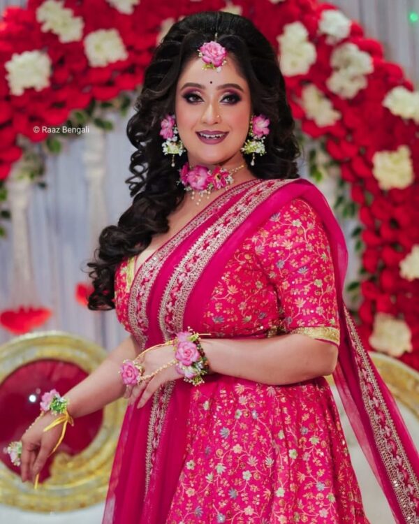 Pink Floral Lehenga