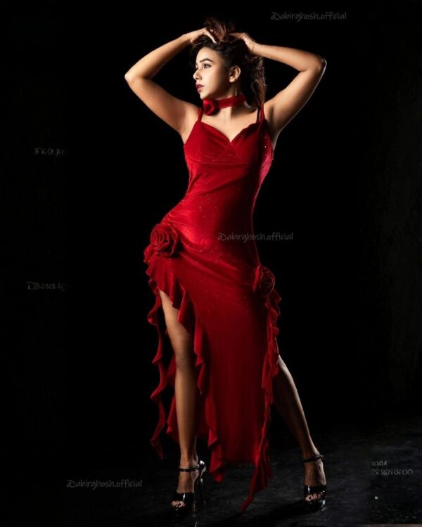 Red Ruffle Gown